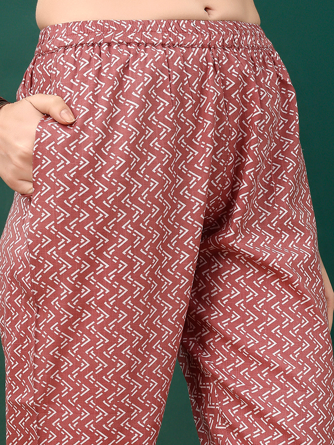 Embroidered & Printed Kurta With Pant & Dupatta, Pink - Hiral Fashion - Dista
