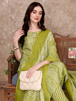 Thumbnail for Printed Kurta With Printed Pant & Dupatta, Multicolor - Hiral Fashion - Distacart