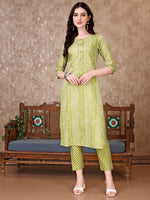 Thumbnail for Printed Kurta With Printed Pant & Dupatta, Multicolor - Hiral Fashion - Distacart