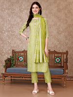 Thumbnail for Printed Kurta With Printed Pant & Dupatta, Multicolor - Hiral Fashion - Distacart