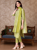 Thumbnail for Printed Kurta With Printed Pant & Dupatta, Multicolor - Hiral Fashion - Distacart