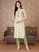 Thumbnail for Floral Printed Kurta With Printed Pant & Dupatta, Multicolor - Hiral Fashion - Distacart