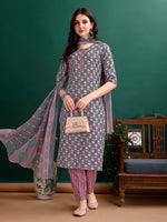 Thumbnail for Ethnic Motifs Printed Kurta With Ethnic Motifs Printed Kurta With Printed Pant & Dupatta, Multicolor - Hiral Fashion - Dista