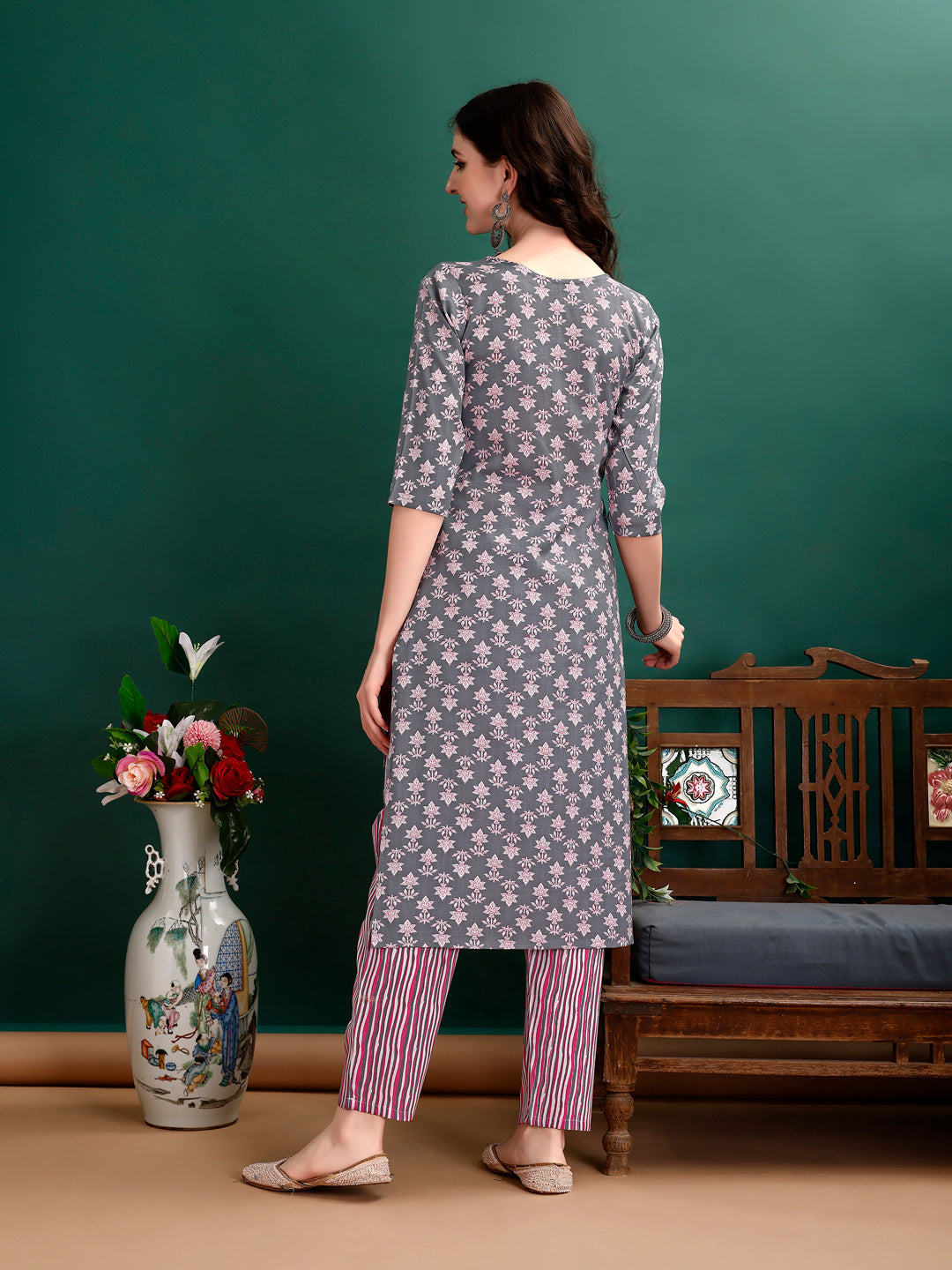 Ethnic Motifs Printed Kurta With Ethnic Motifs Printed Kurta With Printed Pant & Dupatta, Multicolor - Hiral Fashion - Dista