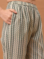Thumbnail for Ethnic Motifs Printed Kurta With Pant & Dupatta, Green - Hiral Fashion - Distacart