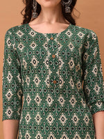 Thumbnail for Ethnic Motifs Printed Kurta With Pant & Dupatta, Green - Hiral Fashion - Distacart