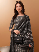 Thumbnail for Ethnic Motifs Printed Kurta With Pant & Dupatta, Grey - Hiral Fashion - Distacart
