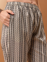 Thumbnail for Ethnic Motifs Printed Kurta With Pant & Dupatta, Grey - Hiral Fashion - Distacart