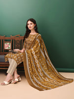 Thumbnail for Ethnic Motifs Printed Kurta With Pant & Dupatta, Mustard - Hiral Fashion - Distacart