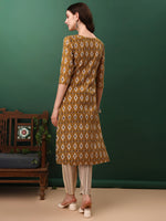 Thumbnail for Ethnic Motifs Printed Kurta With Pant & Dupatta, Mustard - Hiral Fashion - Distacart