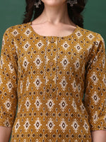 Thumbnail for Ethnic Motifs Printed Kurta With Pant & Dupatta, Mustard - Hiral Fashion - Distacart
