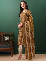 Thumbnail for Ethnic Motifs Printed Kurta With Pant & Dupatta, Mustard - Hiral Fashion - Distacart