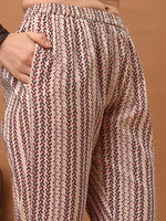 Thumbnail for Ethnic Motifs Printed Kurta With Pant & Dupatta, Wine - Hiral Fashion - Distacart