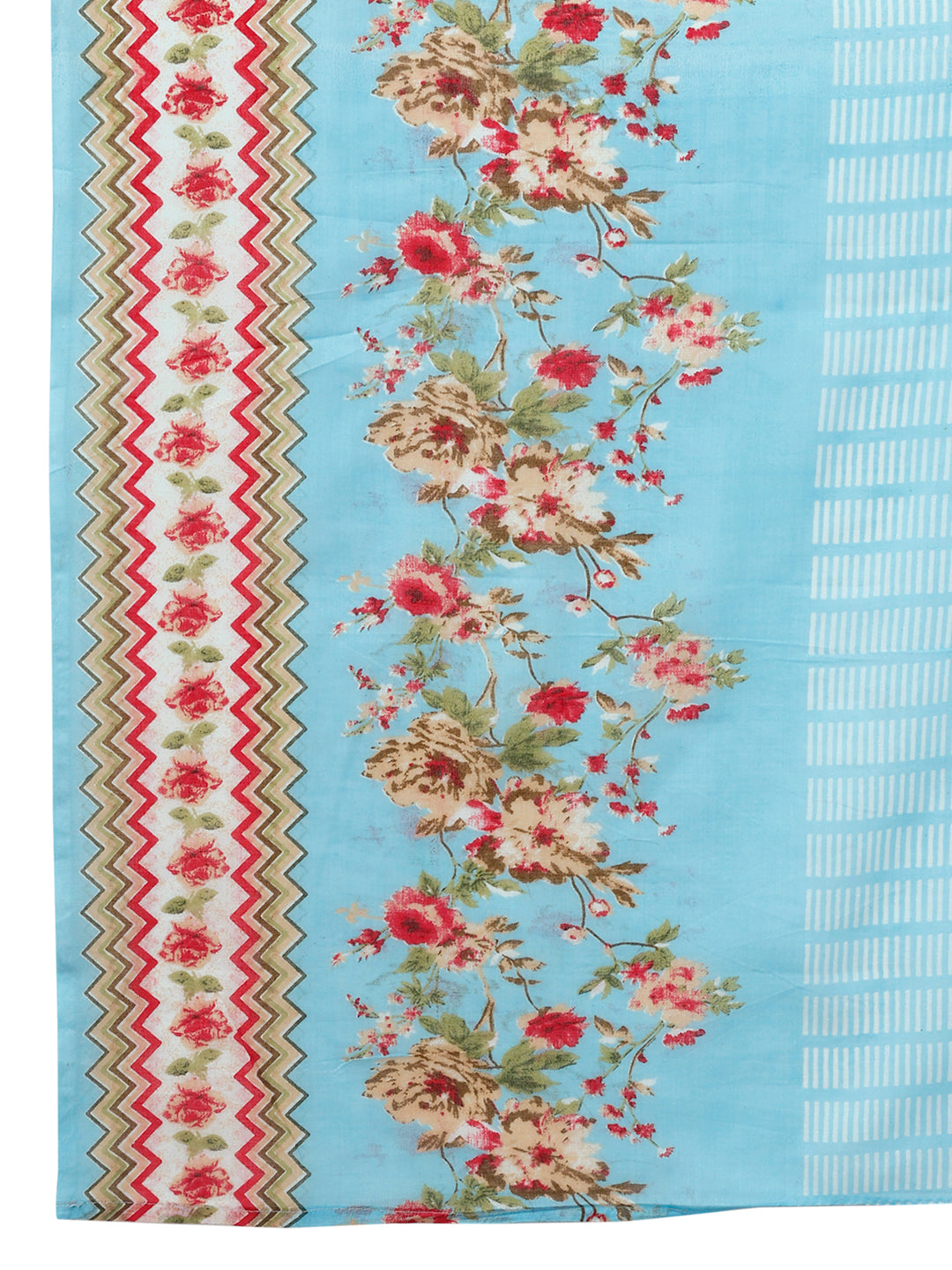 Floral Printed Kurta With Pant & Dupatta, Blue - Hiral Fashion - Dista