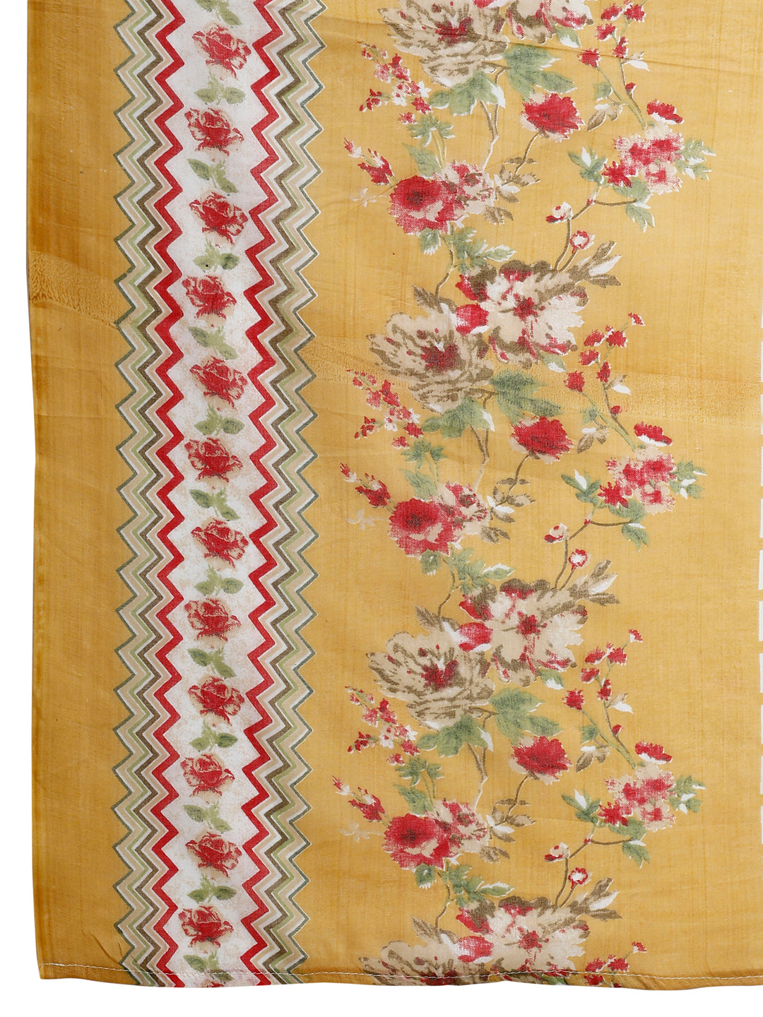 Floral Printed Kurta With Pant & Dupatta, Yellow - Hiral Fashion - Dista