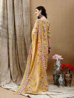Thumbnail for Floral Printed Kurta With Pant & Dupatta, Yellow - Hiral Fashion - Dista