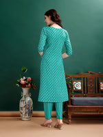 Thumbnail for Ethnic Motifs Printed Kurta With Pant & Dupatta, Blue - Hiral Fashion - Dista