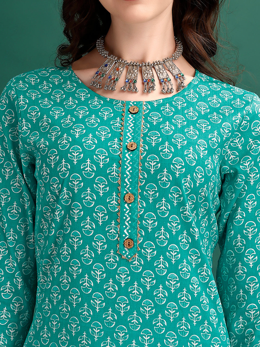 Ethnic Motifs Printed Kurta With Pant & Dupatta, Blue - Hiral Fashion - Dista