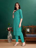 Thumbnail for Ethnic Motifs Printed Kurta With Pant & Dupatta, Blue - Hiral Fashion - Dista