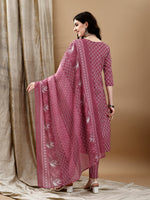Thumbnail for Ethnic Motifs Printed Kurta With Pant & Dupatta, Pink - Hiral Fashion - Distacart