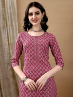 Thumbnail for Ethnic Motifs Printed Kurta With Pant & Dupatta, Pink - Hiral Fashion - Distacart