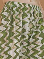 Thumbnail for Chevron Printed Kurta With Palazzo Pant & Dupatta, Green - Hiral Fashion - Distacart