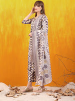 Thumbnail for Chevron Printed Kurta With Palazzo Pant & Dupatta, Grey - Hiral Fashion - Distacart