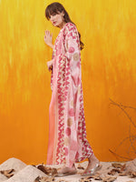 Thumbnail for Chevron Printed Kurta With Palazzo Pant & Dupatta, Pink - Hiral Fashion - Distacart