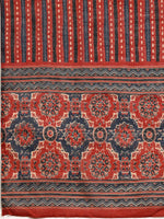 Thumbnail for Printed Flared Anarkali Kurta With Pant & Dupatta, Rust - Hiral Fashion - Distacart
