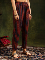Thumbnail for Printed Flared Anarkali Kurta With Pant & Dupatta, Rust - Hiral Fashion - Distacart