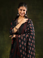 Thumbnail for Ethnic Motifs Printed Aline Kurta With Pant & Dupatta, Black - Hiral Fashion - Distacart