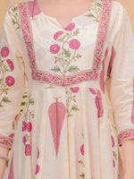Thumbnail for Ethnic Motifs Printed Anarkali Kurta With Pant & Dupatta, Pink - Hiral Fashion - Distacart