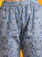 Thumbnail for Ethnic Motifs Printed Kurta With Pant & Printed Dupatta, Aqua-Blue - Hiral Fashion - Distacart