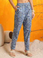 Thumbnail for Ethnic Motifs Printed Kurta With Pant & Printed Dupatta, Aqua-Blue - Hiral Fashion - Distacart