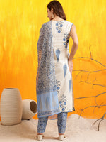 Thumbnail for Ethnic Motifs Printed Kurta With Pant & Printed Dupatta, Aqua-Blue - Hiral Fashion - Distacart