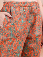 Thumbnail for Ethnic Motifs Printed Kurta With Pant & Printed Dupatta, Orange - Hiral Fashion - Distacart