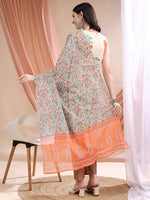 Thumbnail for Ethnic Motifs Printed Kurta With Pant & Printed Dupatta, Orange - Hiral Fashion - Distacart