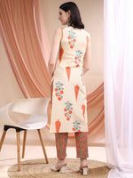 Thumbnail for Ethnic Motifs Printed Kurta With Pant & Printed Dupatta, Orange - Hiral Fashion - Distacart