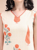 Thumbnail for Ethnic Motifs Printed Kurta With Pant & Printed Dupatta, Orange - Hiral Fashion - Distacart