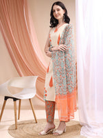 Thumbnail for Ethnic Motifs Printed Kurta With Pant & Printed Dupatta, Orange - Hiral Fashion - Distacart