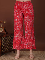 Thumbnail for Embroidered & Floral Printed Kurta With Palazzo & Printed Dupatta, Pink - Hiral Fashion - Distacart