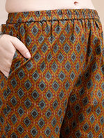 Thumbnail for Paisley Printed Angarkha Style Anarkali Kurta With Pant & Dupatta, Olive - Hiral Fashion - Distacart