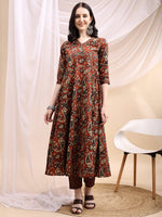 Thumbnail for Paisley Printed Angarkha Style Anarkali Kurta With Pant & Dupatta, Rust - Hiral Fashion - Distacart