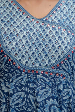 Thumbnail for Embroidered Anarkali Kurta With Pant & Printed Dupatta, Blue - Hiral Fashion - Distacart