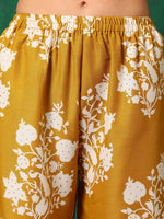 Thumbnail for Embroidered & Printed Flared Kurta With Pant & Dupatta, Mustard - Hiral Fashion - Distacart