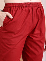 Thumbnail for Embroidered & Ethnic Printed Anarkali Kurta With Pant & Printed Dupatta, Maroon - Hiral Fashion - Distacart