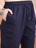 Thumbnail for Embroidered & Ethnic Printed Kurta With Pant & Printed Dupatta, Navy Blue - Hiral Fashion - Distacart