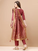 Thumbnail for Alia Cut Sequined Embroidered Premium Kurta Set With Banarasi Silk Dupatta, Multicolor - Hiral Fashion - Dista