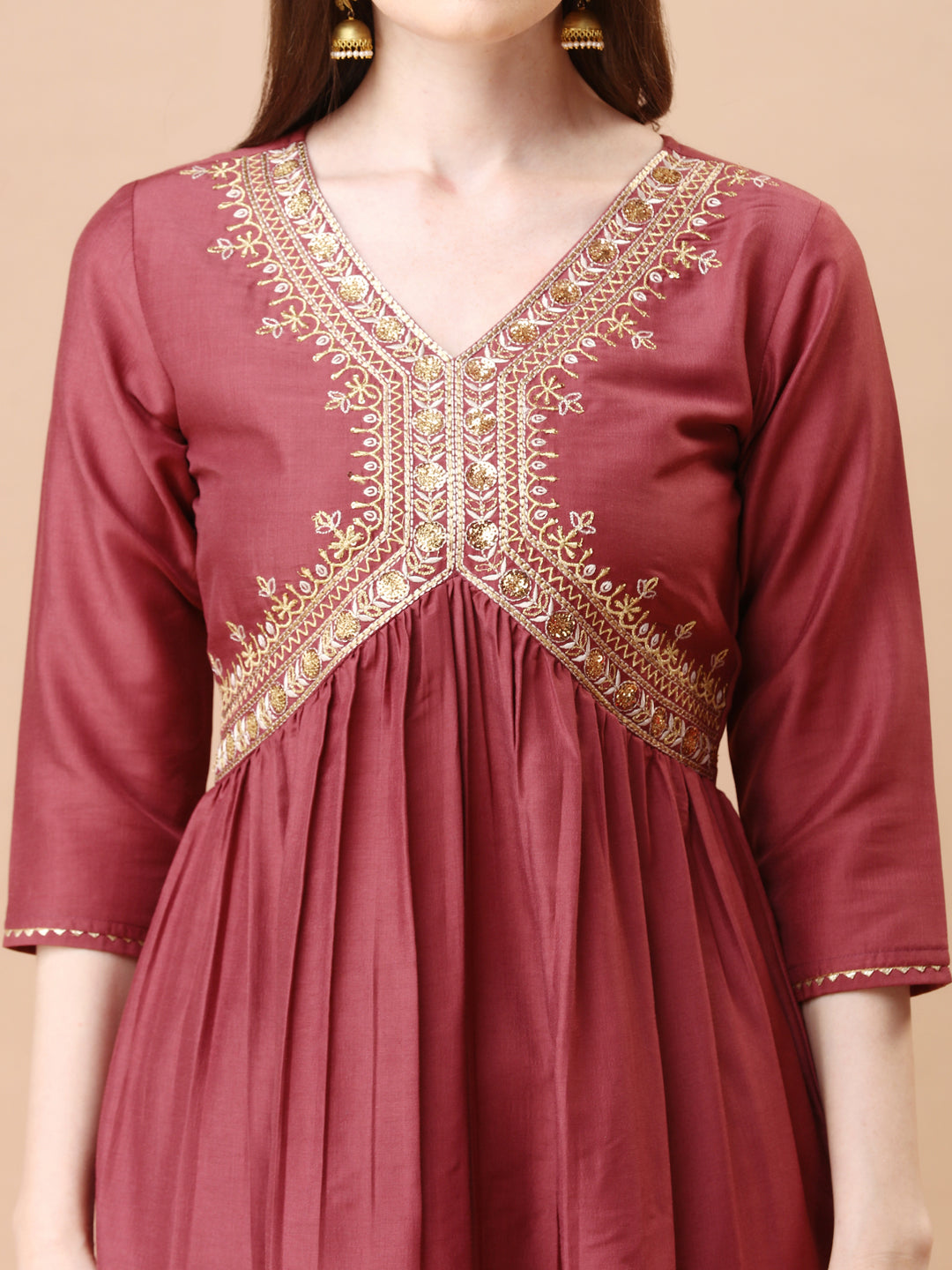 Alia Cut Sequined Embroidered Premium Kurta Set With Banarasi Silk Dupatta, Multicolor - Hiral Fashion - Dista