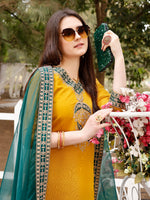 Thumbnail for Embroidered Kurta With Pant & Border Premium Embroidered Dupatta, Multicolor - Hiral Fashion - Distacart